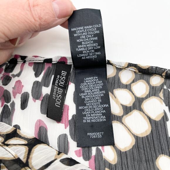 Bisou Bisou Women Tunic Top Poncho Size XLarge Animal Print Sheer Mob Wife Flowy - Picture 7 of 8